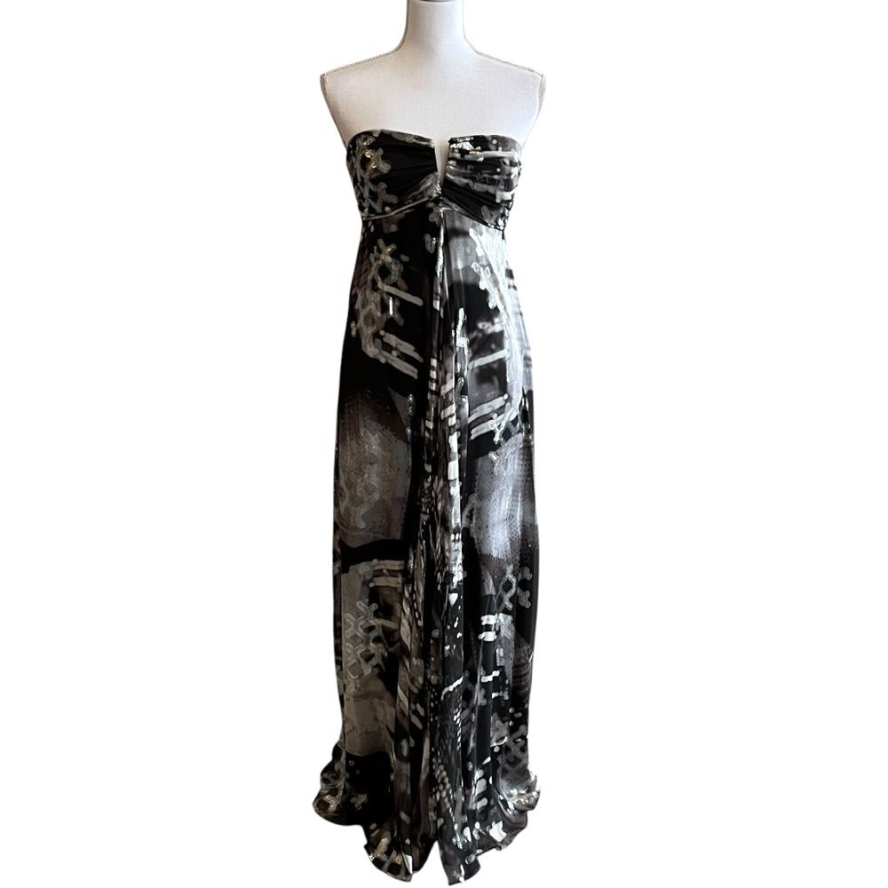 VTG Nicole Miller Fairy Y2K Silk Maxi Dress Sz 8 Whimsigoth Ethereal Formal HOCO